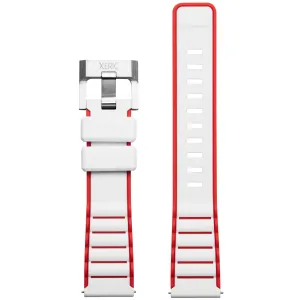 Xeric 20mm White Red Silicone Strap
