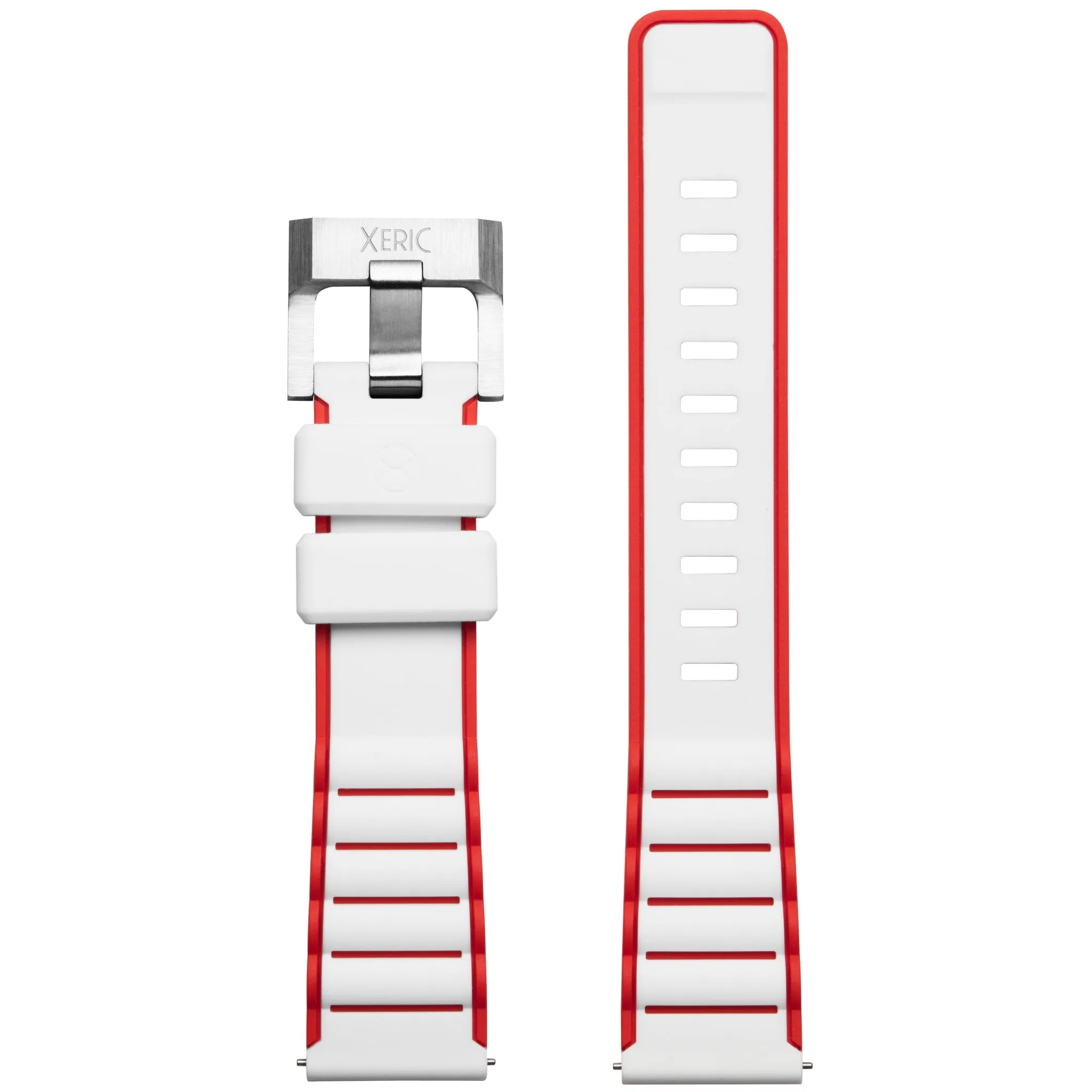 Xeric 20mm White Red Silicone Strap