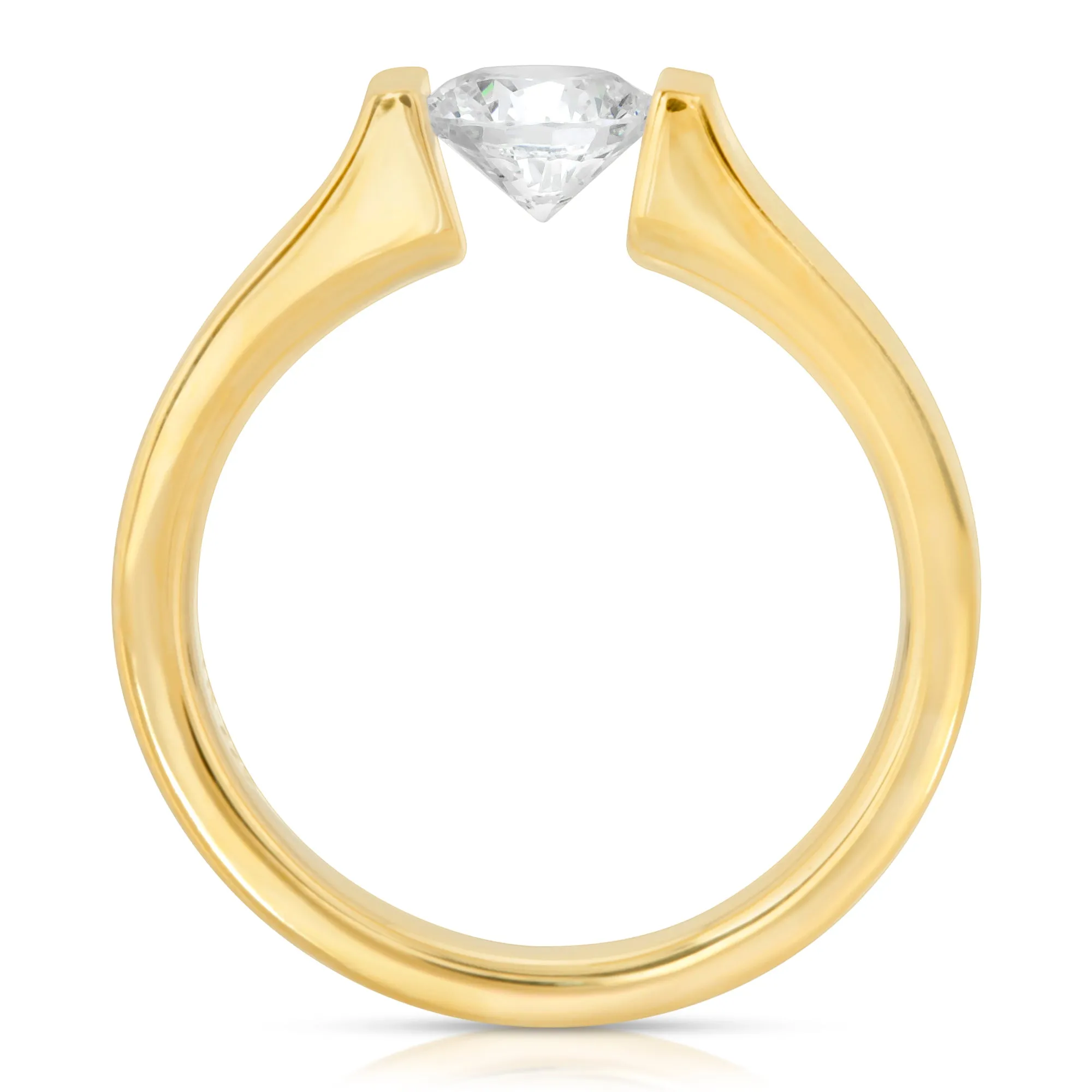Yara Modern Tension Set Engagement Ring in 14K, 18K or Platinum