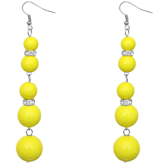 Yellow Gradual Beaded Dangle Earrings