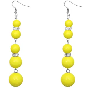 Yellow Gradual Beaded Dangle Earrings