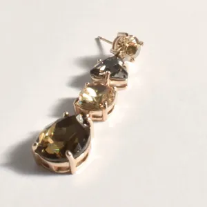 Zahra Statement Drop Earrings - Champagne/Choc - AD2