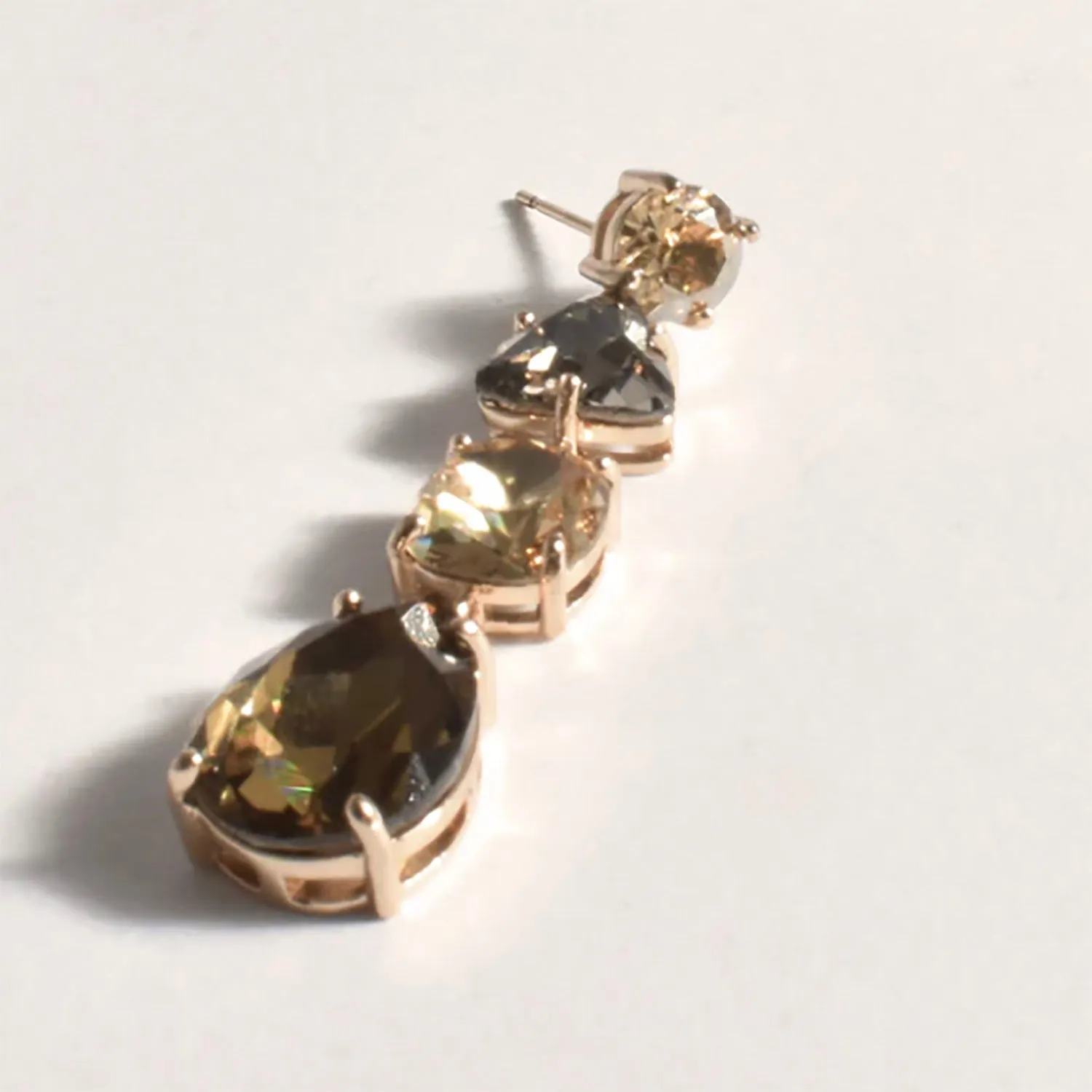 Zahra Statement Drop Earrings - Champagne/Choc - AD2