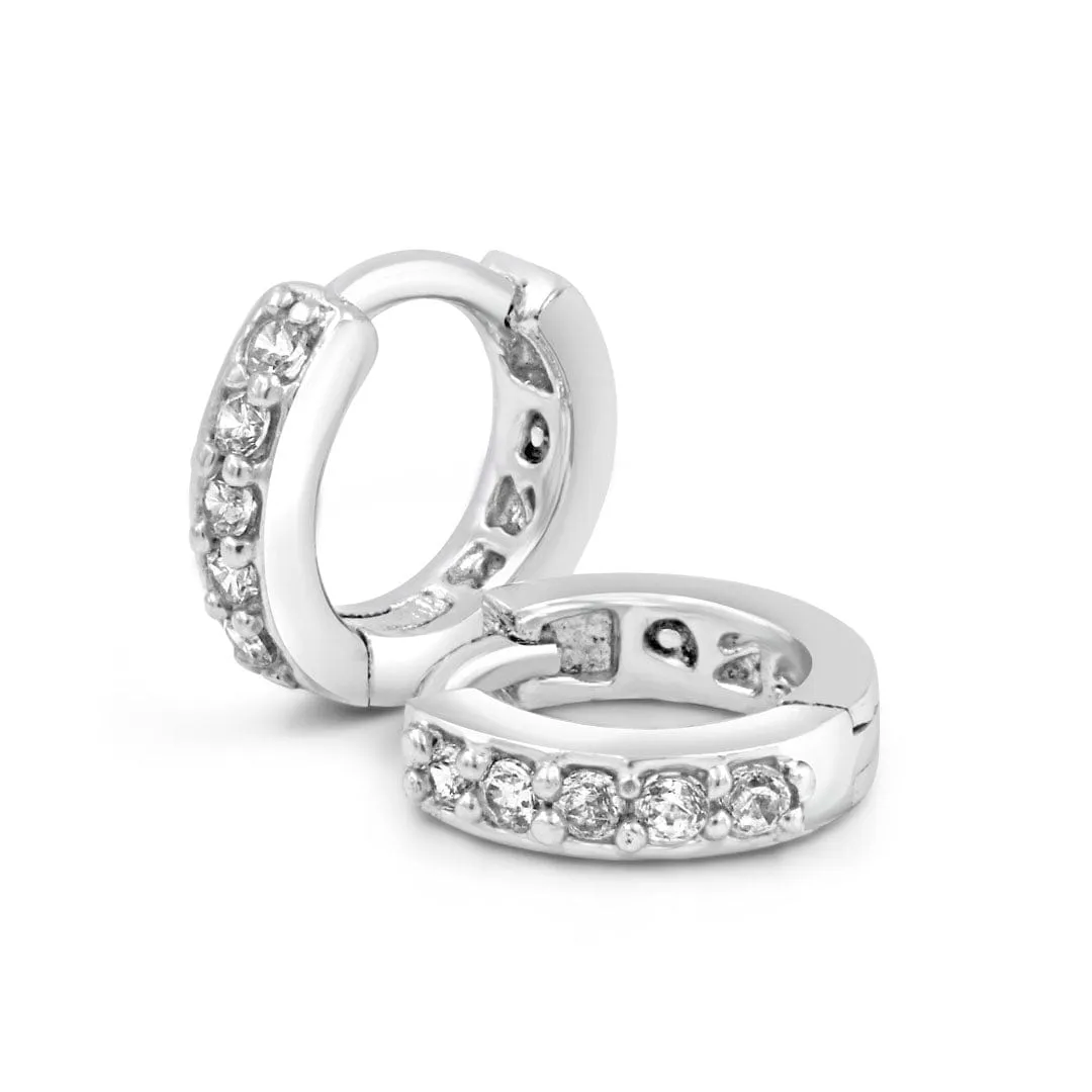 Zarkan Micro Hoop Silver Earrings