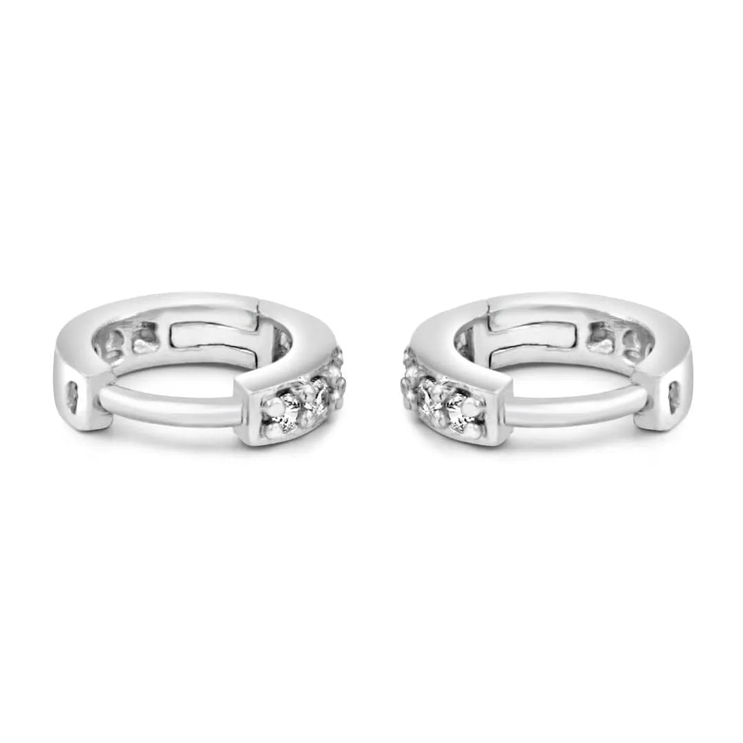 Zarkan Micro Hoop Silver Earrings