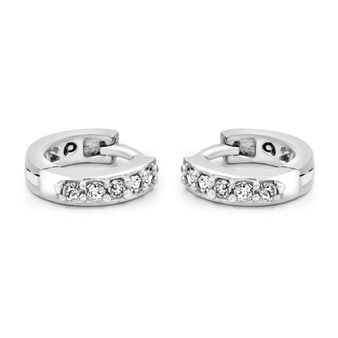 Zarkan Micro Hoop Silver Earrings