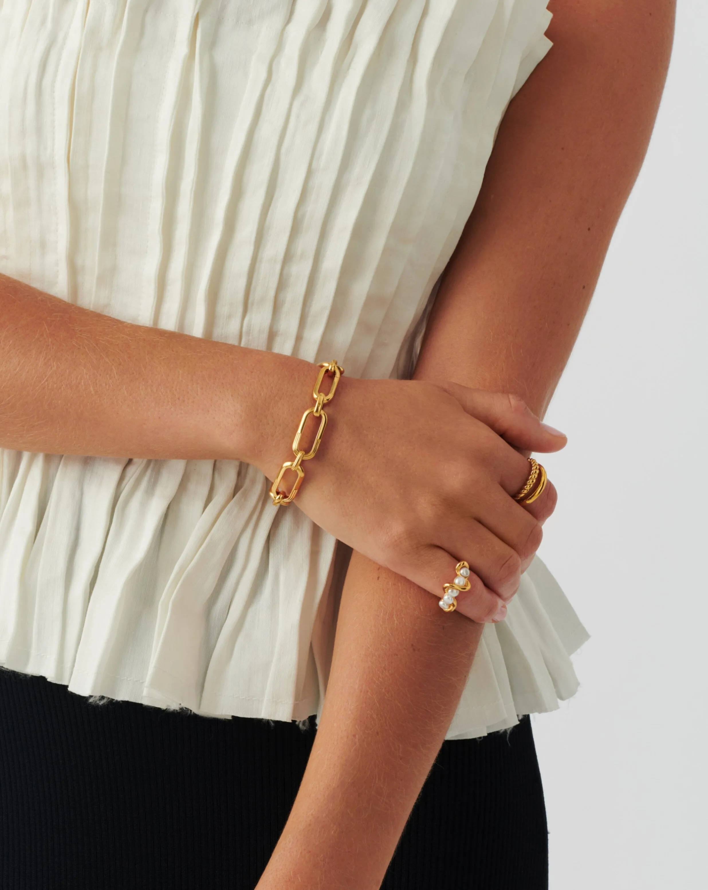 Zenyu Link Chunky Chain Bracelet | 18k Gold Plated
