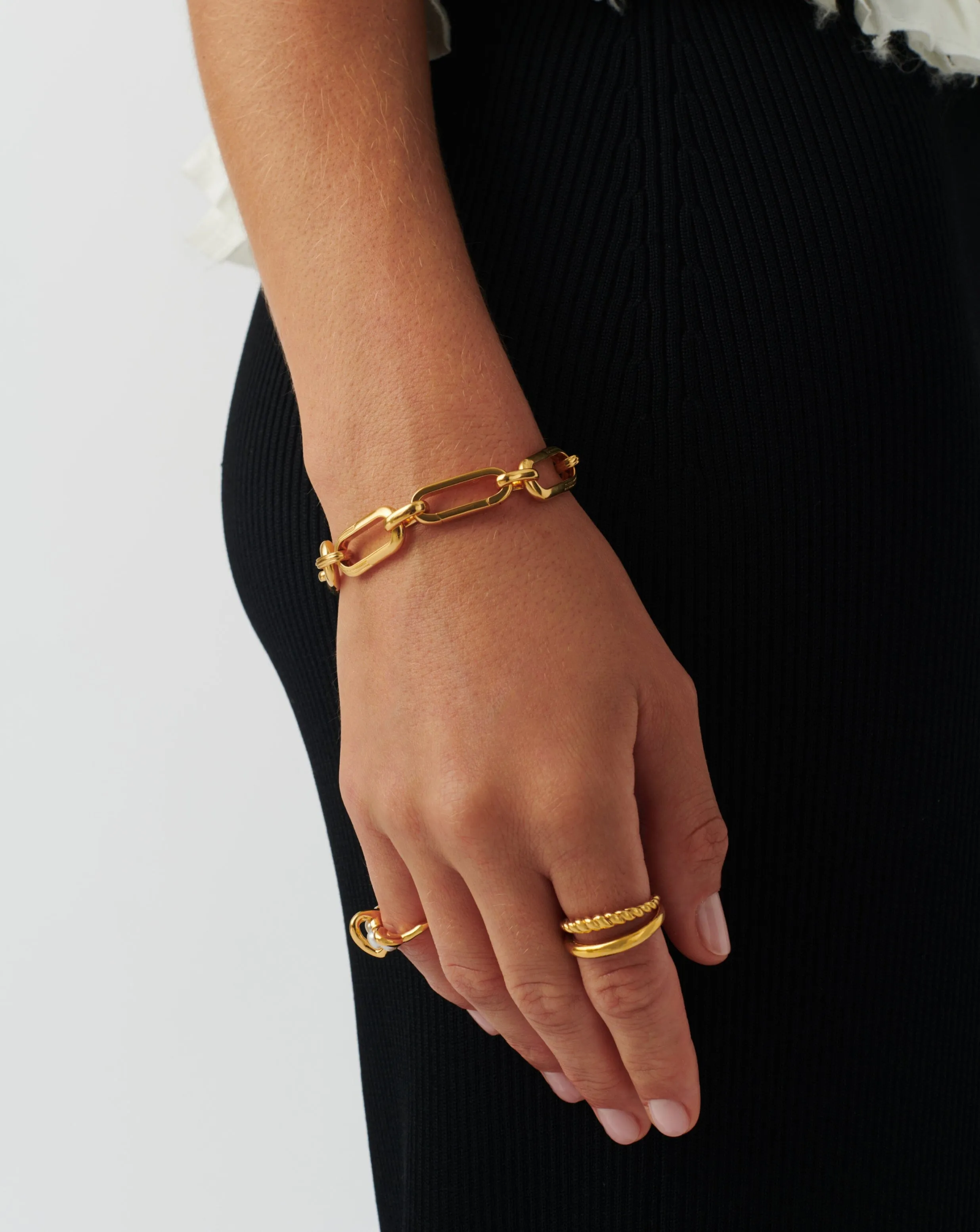 Zenyu Link Chunky Chain Bracelet | 18k Gold Plated