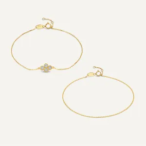 Zirconia Flower Essential Bracelets Set