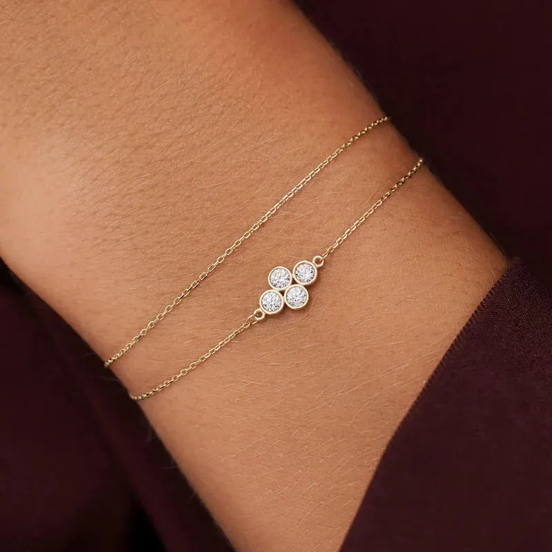 Zirconia Flower Essential Bracelets Set