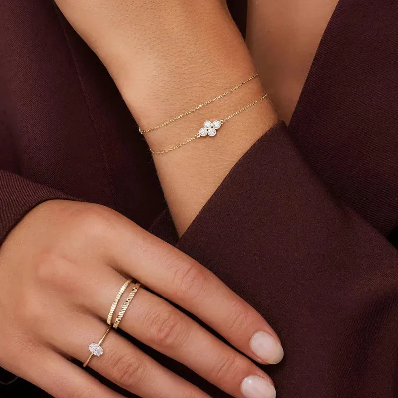 Zirconia Flower Essential Bracelets Set