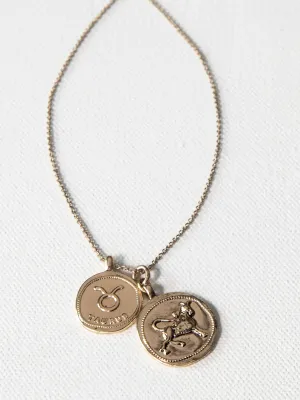 Zodiac Coin Necklace - Taurus