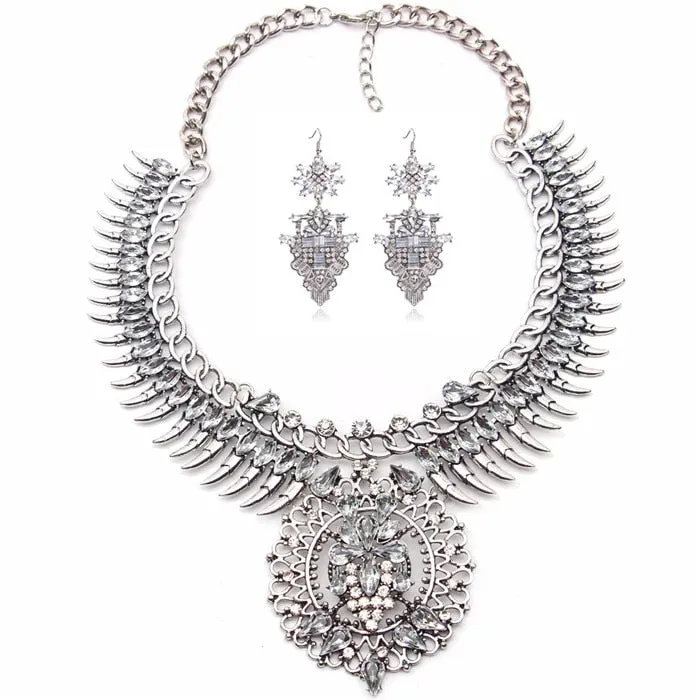 Ztech Boho Antique Coin Necklace, Earring And Bracelet for Women