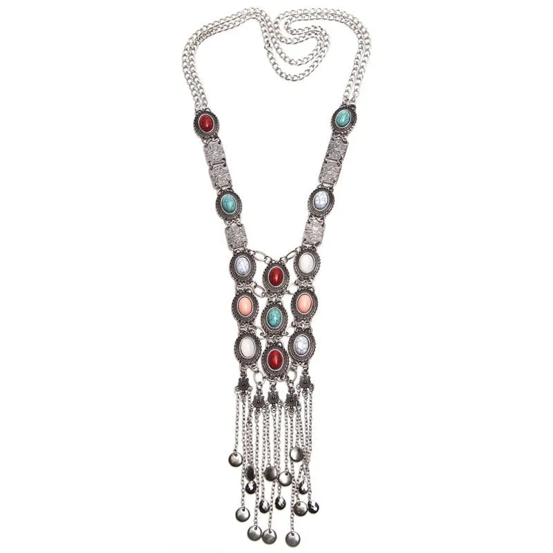 Ztech Boho Antique Coin Necklace, Earring And Bracelet for Women