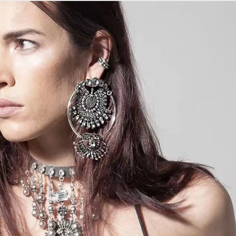 Ztech Boho Antique Coin Necklace, Earring And Bracelet for Women